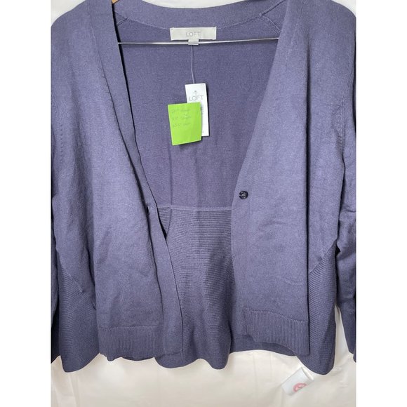 Women's Loft 3/4"sleeve sweater purple, XL New With Tags - Picture 4 of 11